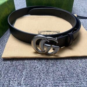 💫 Gucci Double G Belt | Silver Buckle | 85cm / 34in